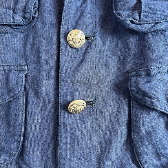 Ralph Lauren Girls Navy Blue Vest Size 16 Linen Blend - Picture 6 of 14